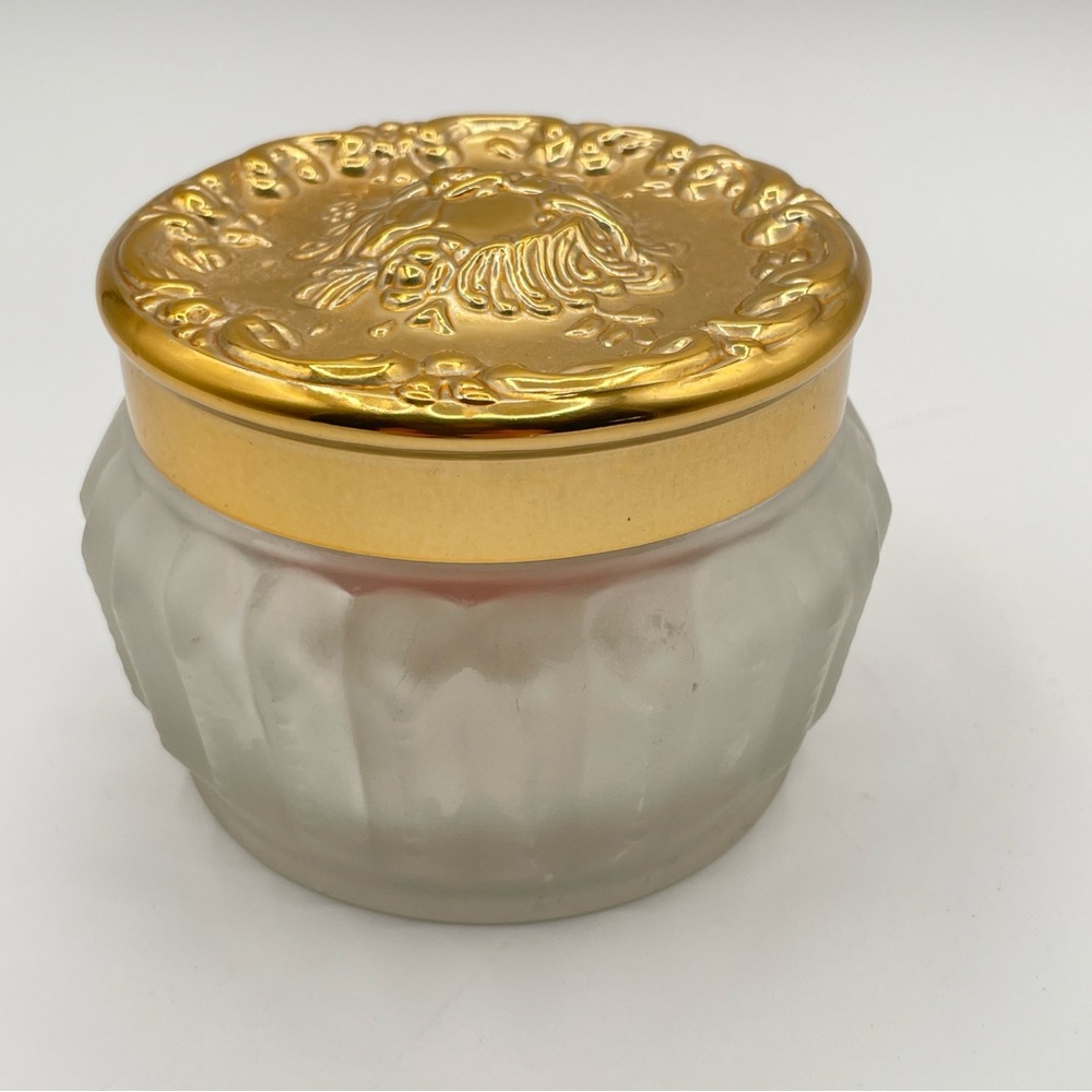 VTG 1960's Estee Lauder Re-Nutriv Face Powder Frosted Decorative Glass Jar Empty